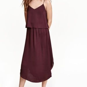 H&M Satin Dress with Wide Flounce Top